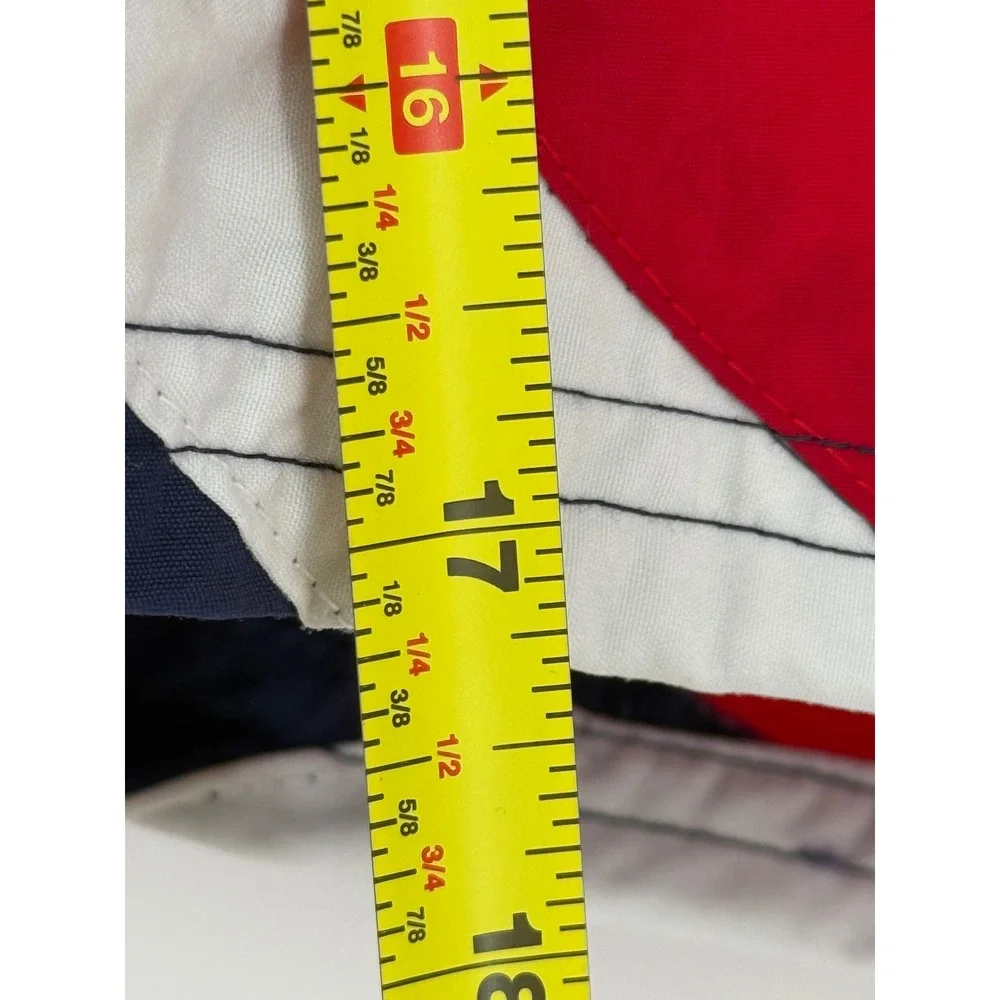 Merona Mens Swim Trunks Navy Red Yellow Vintage Mesh Lined Shorts Sz XL‎